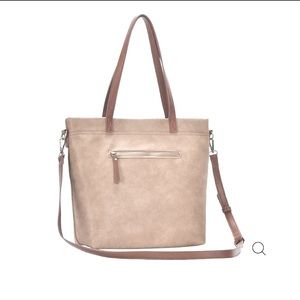 Sasha and Sofi Vegan Leather Addison Tote in Cream